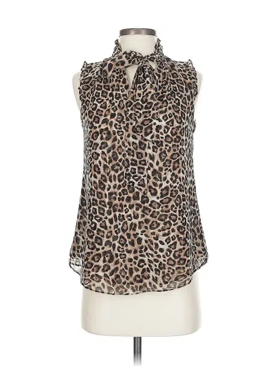 Pre-owned White House Black Market Sleeveless Blouse In Brown