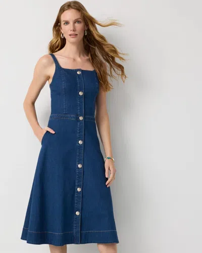 White House Black Market Sleeveless Denim Midi Dress