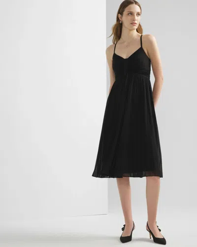 White House Black Market Sleeveless Pleated Bust Dress In Black