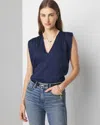 White House Black Market Sleeveless Ruched Shoulder Shell Top In Mystic Floral Tnl Officer