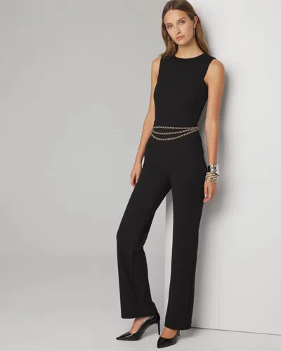 White House Black Market Sleeveless Square Neck Crepe Jumpsuit In Black