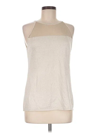 White House Black Market Sleeveless Top Ivory Halter Neckline Tops In Multi