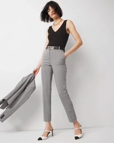 White House Black Market Slim Ankle In Black W/white Gingham
