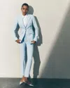 White House Black Market Slim Ankle Luxe Double Weave Pants In Chambray Blue