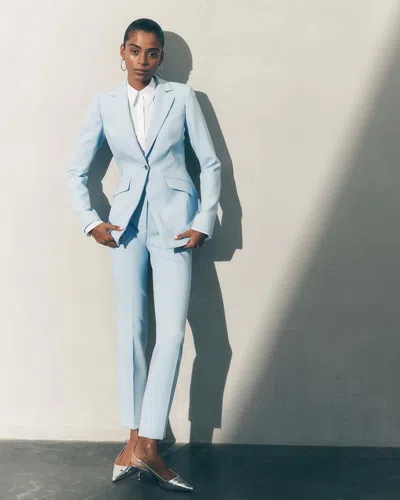 White House Black Market Slim Ankle Luxe Double Weave Pants In Chambray Blue