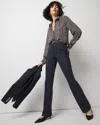 White House Black Market Slim Bootcut Pants In Dark Indigo Crosshatch