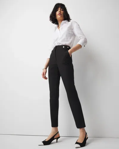 White House Black Market Slim Button-tab Ankle Pants In Black