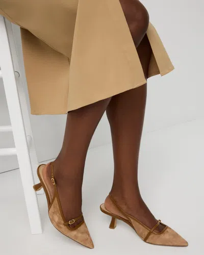White House Black Market Slingback Kitten Heels Pumps In Neutral