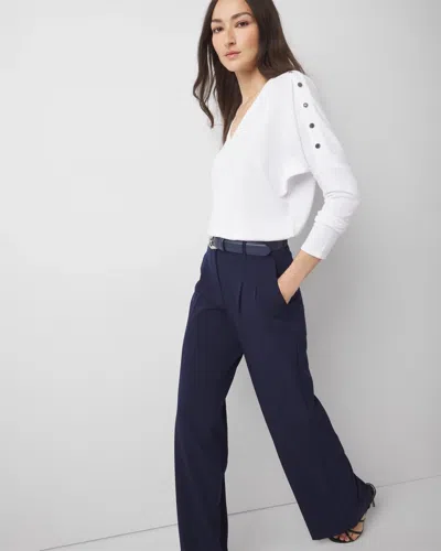 White House Black Market Snap Detail Dolman Sleeve Top In White
