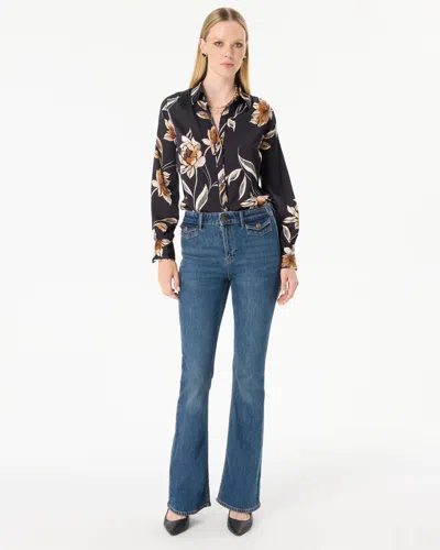 White House Black Market Snap Pocket High-rise Flare Jeans In Wisteria Vintage