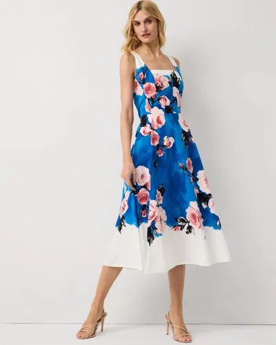 White House Black Market Square Neck Poplin Midi Dress