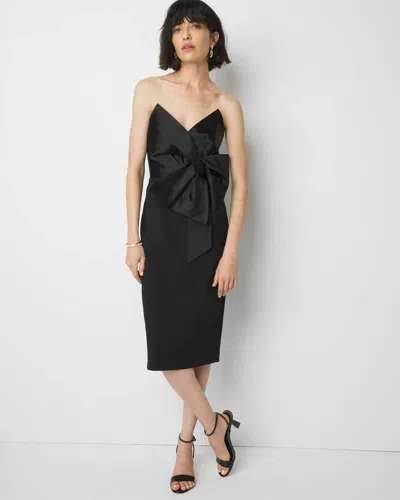 White House Black Market Strapless Bow Dress In Black