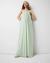 White House Black Market Strapless Chiffon Drape Gown In Sage Mint