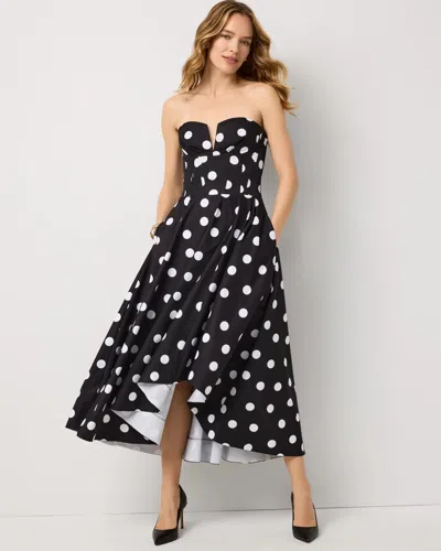 White House Black Market Strapless Fit + Flare Midi Dress In Black