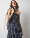 White House Black Market Strapless Mesh Maxi Dress In Confetti Geo Black