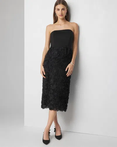 White House Black Market Strapless Sheath Midi Dress In Black