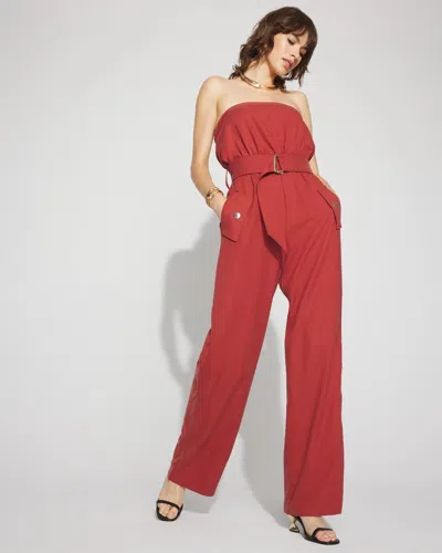 White House Black Market Strapless Utility Jumpsuit In Brown