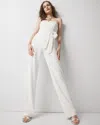 White House Black Market Strapless Wide Leg Pants Jumpsuit In White