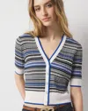 White House Black Market Striped Cardigan Sweater In Hillary Stripe Brilliant