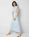 White House Black Market Striped Cotton Midi Dress