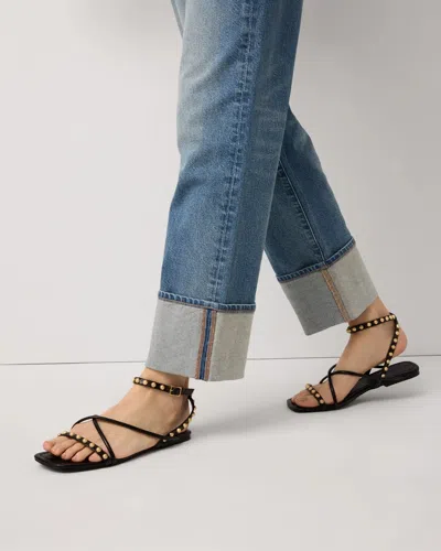 White House Black Market Studded Faux Wrap Gladiator Sandals In Black