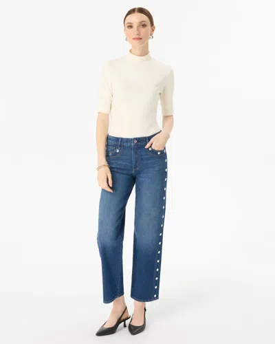 White House Black Market Studded High-rise Straight Ankle Jeans In Palace Authentic