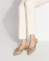 White House Black Market Suede Chain-detail Slingback