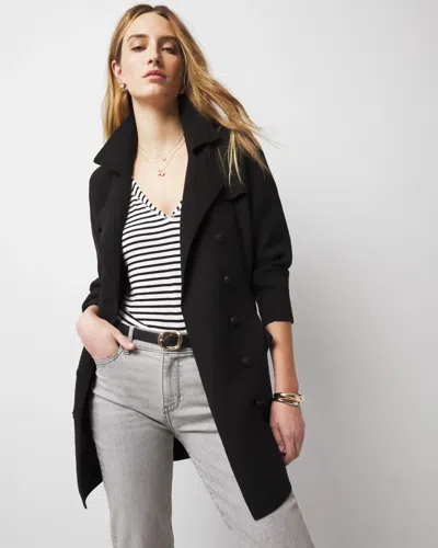 White House Black Market Sweater Trench Coat In Black