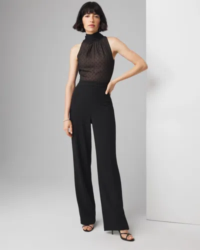 White House Black Market Swiss Dot Jumpsuit In Black