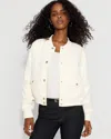 White House Black Market Tailored Bomber Jacket In White
