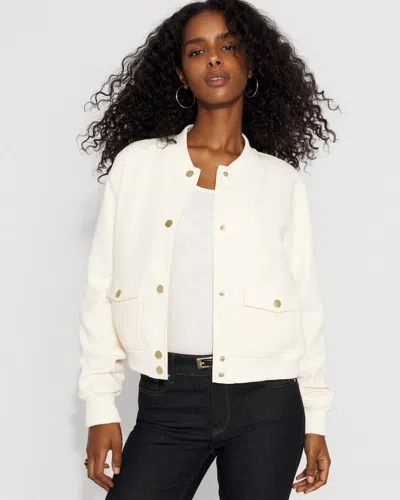 White House Black Market Tailored Bomber Jacket In White