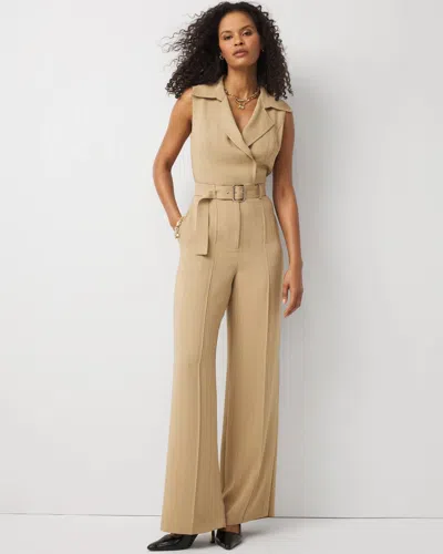 White House Black Market Tailored Crepe Jumpsuit In Brown