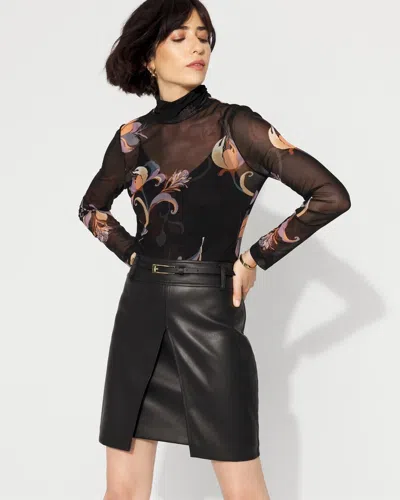 White House Black Market Tailored Faux Leather Skirt In Black