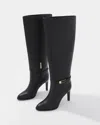 White House Black Market Tall Single Buckle Boots In Black