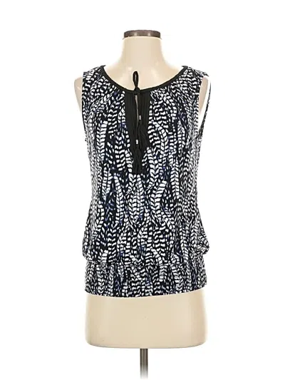 Pre-owned White House Black Market Tank Top Blue Tie Neck Tops