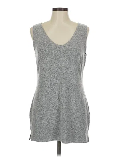 Pre-owned White House Black Market Tank Top Gray Plunge Neckline Tops