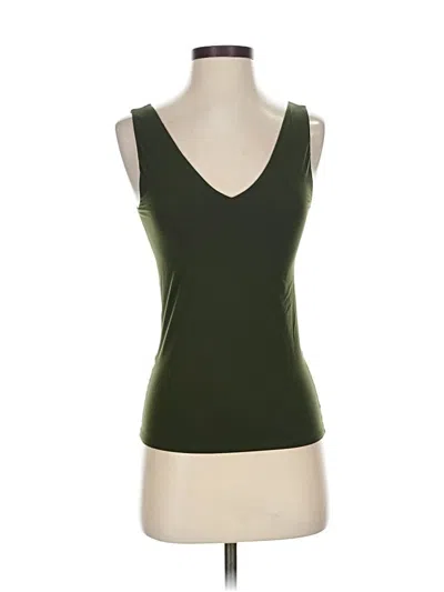 Pre-owned White House Black Market Tank Top Green Plunge Neckline Tops
