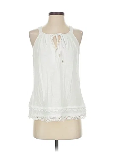 Pre-owned White House Black Market Tank Top Ivory Halter Neckline Tops In White
