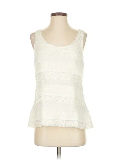 Pre-owned White House Black Market Tank Top Ivory Square Neckline Tops In White