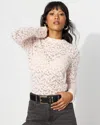 White House Black Market Textured Lace Mockneck Top In Pink