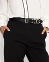 White House Black Market Textured Mixed Metal Skinny Belt In Black