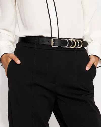 White House Black Market Textured Mixed Metal Skinny Belt In Black
