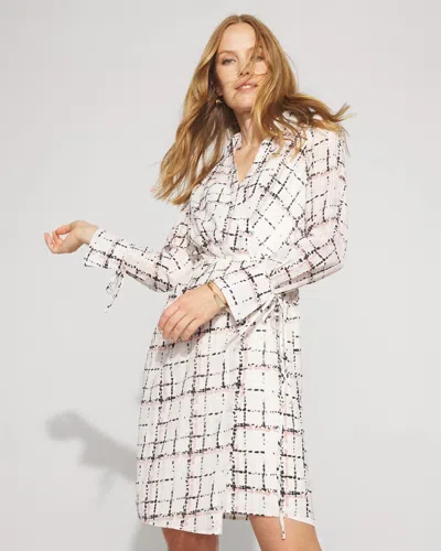 White House Black Market Tie-detail Chiffon Shirt Dress In Sand