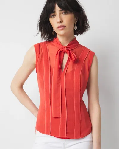 White House Black Market Tie-neck Shell