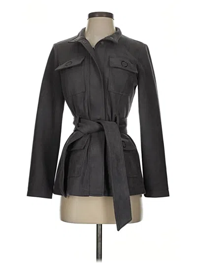 Pre-owned White House Black Market Trenchcoat In Gray