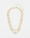White House Black Market Turquoise + Gold Multistrand Necklace |  In Blue