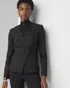 White House Black Market Petite Tuxedo Studio Blazer In Black