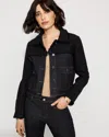 White House Black Market Tweed + Denim Jacket In Blue