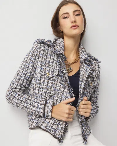 White House Black Market Tweed Sweater Jacket Size Large |  In Multi Color Tweed - Cham