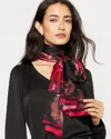 White House Black Market Twill Floral Oblong Scarf In Pink